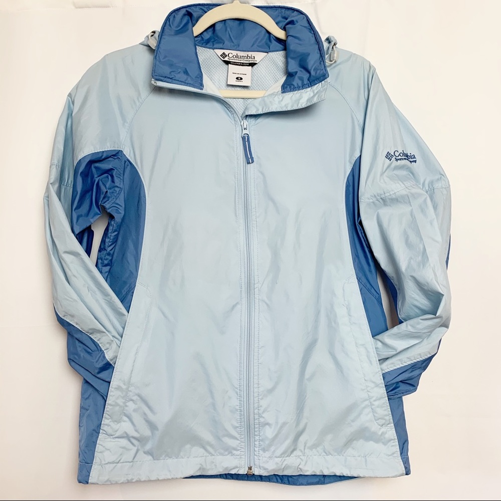 Columbia Womens Blue Two Tone Windbreaker Jct Sz S
